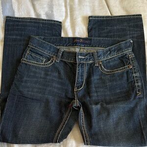 Seven7 Premium Dark Wash Straight Fit 32/30 Mens 100% Cotton Blue Jean Pant Worn